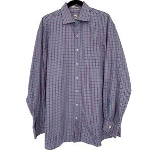 Peter Millar Mens Long Sleeve Gingham Plaid Quiet Luxury Button Down Top XL